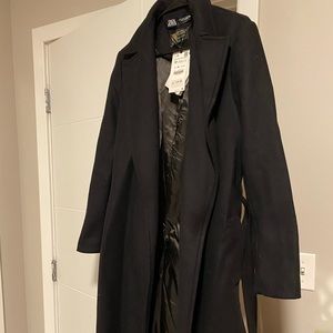 Zara Belted Wool Blend Coat